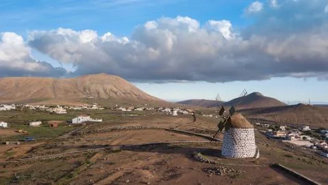 Aerial view of windmill. Stock Photos