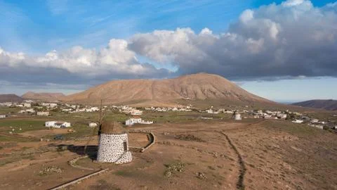 Aerial view of windmill. Stock Photos