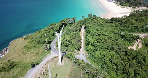Aerial view at the windmill, Phuket 動画素材 121695812