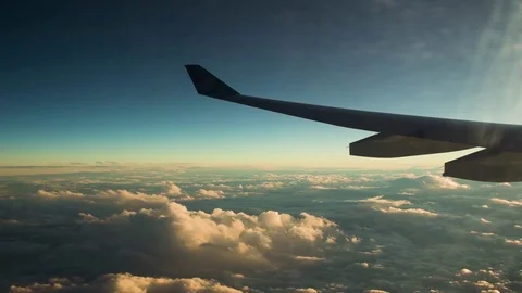 Aerial view from the window of an airplane Stock-Footage 85084770
