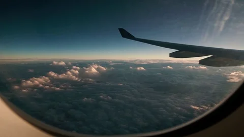 Aerial view from the window of an airplane 스톡 동영상 85086761