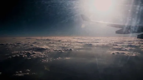 Aerial view from the window of an airplane 스톡 동영상 85092778