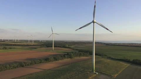Aerial view of windpark Stock Footage 11631840