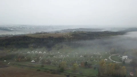 Aerial view of wine cellars Stock Footage 120418887