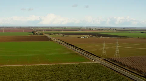 Aerial view of wine making area Glenn County Northern California Stock Footage 64792994