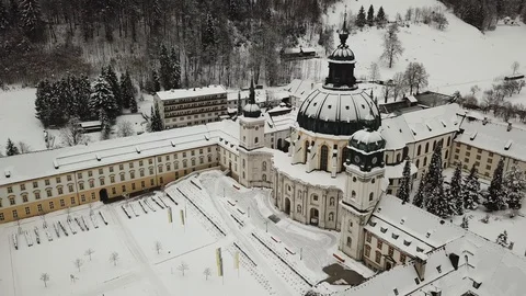 Aerial view. Winter Bavaria Stock Footage 86807536