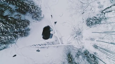Aerial view of winter Carpathians Stock Footage 73596027