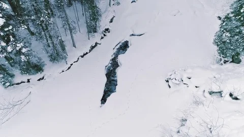Aerial view of winter Carpathians Stock Footage 73597311
