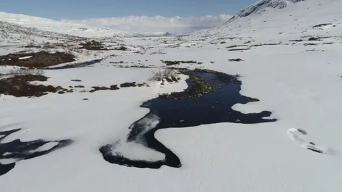 Aerial view in winter landscape Stock Footage 77970782