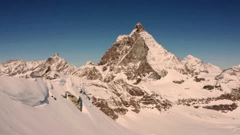 Aerial view in winter of the Matterhorn 動画素材 135230516
