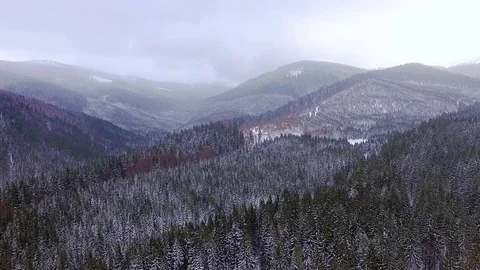 Aerial view of winter mountains Video stock 111721165
