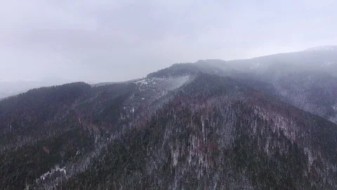 Aerial view of winter mountains 库存影片 118004817