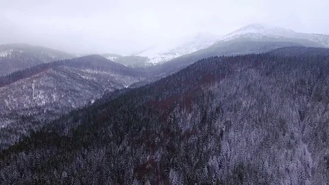 Aerial view of winter mountains Stock Footage 118674493