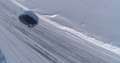 Aerial view of winter racing. Stock Footage 103286695