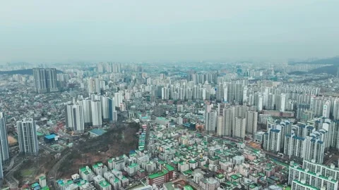 Aerial View of Winter Scenery in Incheon City Stock Footage 325977652