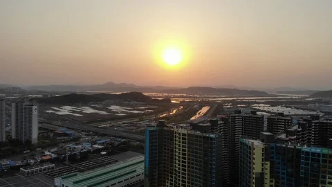 Aerial view Wolbae Ipark Daegu South Korea 4 Stock Footage 121148331