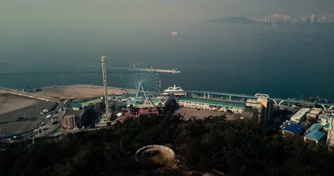 Aerial view of Wolmido Theme Park. Vidéo 147173648