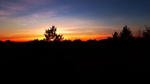 Aerial view of a wonderful sunset. Stock Footage