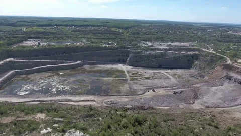 Aerial view of work in a mining career. Stock Footage 76854170