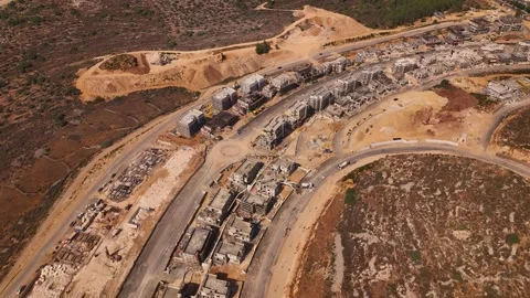 Aerial view on workers at a construction site time lapse hyperlapse, 4k drone Video stock 247981008