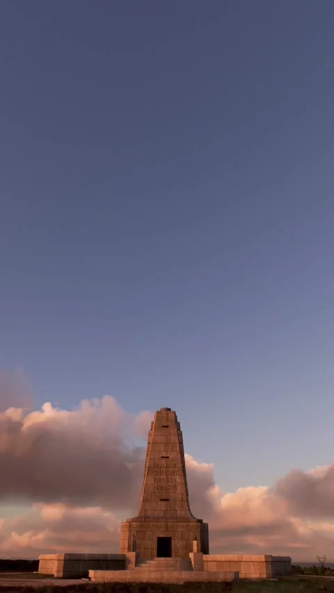 Aerial view of the Wright Brothers Aviation Memorial in Kill Devil Hills 스톡 동영상 283420748