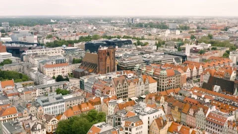 Aerial view of Wroclaw Stock Footage 144677651