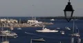 Aerial View of with Yachts and Sail Ship Helicopter Flying Over Cannes City Port 4k or 4k+ Resolution