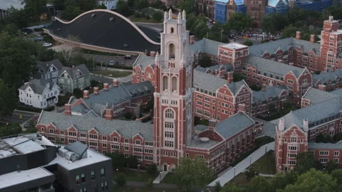 Aerial view of Yale University Stock Footage 337686474