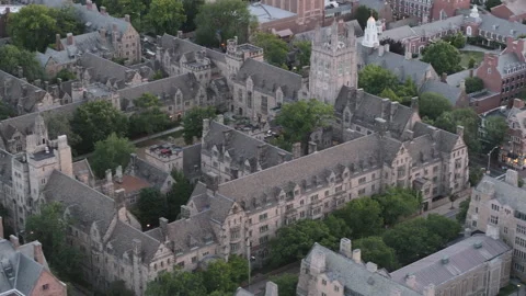 Aerial view of Yale University Stock Footage 339642899