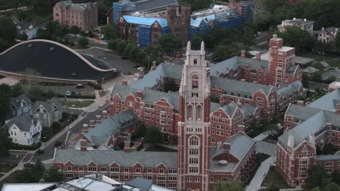 Aerial view of Yale University Stock Footage 339643386