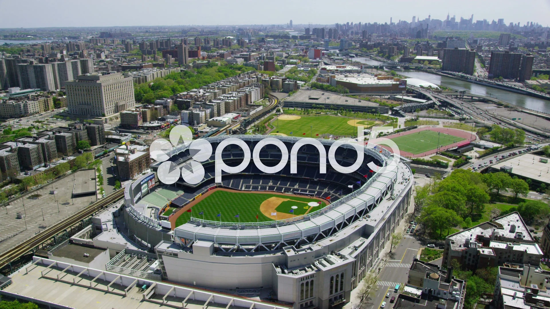 Aerial View Of The Yankee Stadium Stock Photo - Download Image