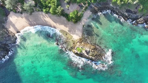 Aerial view of Yanui Beach from the top on sunny day. Phuket, Thailand Stock Footage 315328786