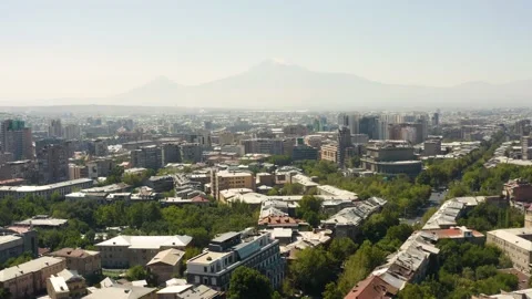 Aerial view of Yerevan Stock Footage 212471934