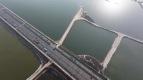 Aerial view of Yuncheng Salt Fields, China. Stock Footage 320527928
