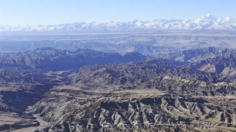 Aerial View of Zanda Earth Forest in Tibet⁠ Video stock 340546777