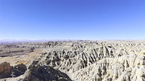 Aerial View of Zanda Earth Forest in Tibet⁠ 스톡 동영상 340548375