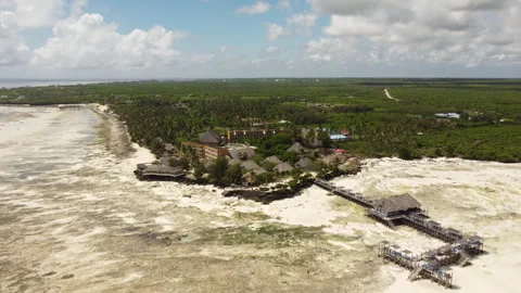 Aerial View on Zanzibar Beach Stock Footage 334209632