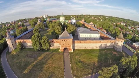 Aerial view on Zaraysk kremlin Stock Footage 72175205