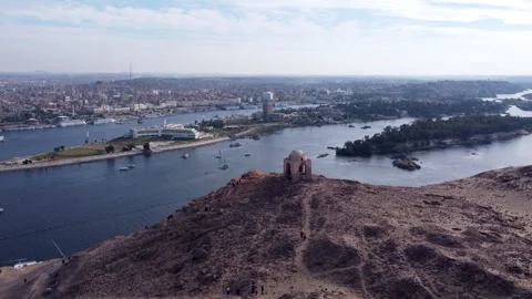 Aerial Views of Aswan Egypt Breathtaking Footage of the Nile River Stock Footage 317931653