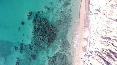 Aerial views from the beach and reef of Cabo Pulmo, Mexico. Видео 79626752