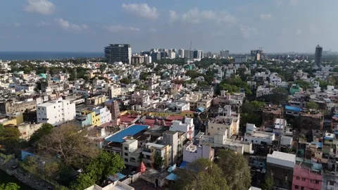 Aerial views of the bustling roads, congested buildings and metro expansion in Stock Footage 305161751