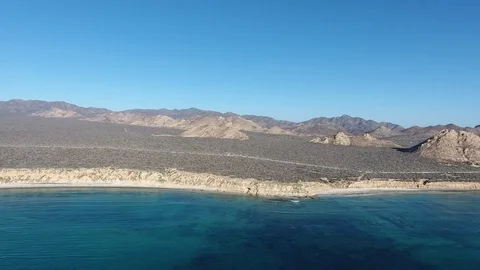 Aerial views from cabo pulmo, Baja California Sur, Mexico. Stock Footage 80068231