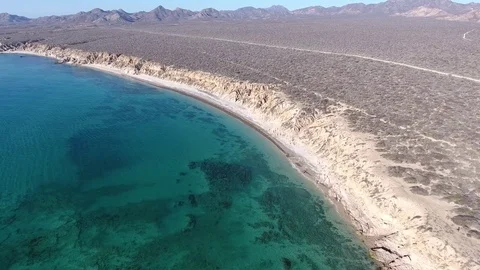 Aerial views from cabo pulmo, Baja California Sur, Mexico. Stock Footage 80165456