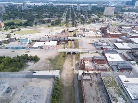 Aerial Views of Detroit Stock Photos