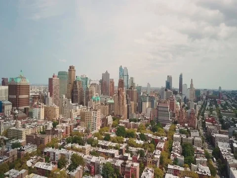 Aerial views of downtown brooklyn 2 Stock Footage