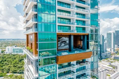 Aerial Views of ECHO Brickell Stock Photos