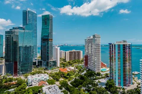 Aerial Views of ECHO Brickell Stock Photos