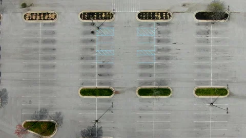 Aerial views of empty parking lot Stock Footage 158067997