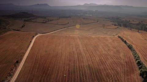 Aerial views of fields Stock Footage 9113718