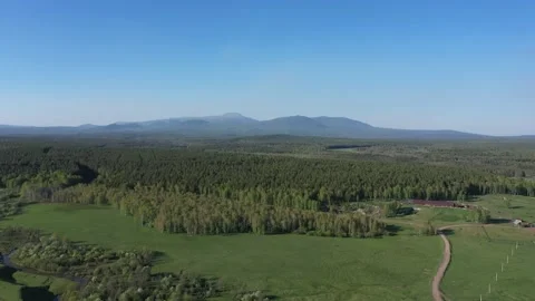 Aerial views of Mount Iremel in cloud, the Southern Urals. Nikolayevka Stock Footage 168789169